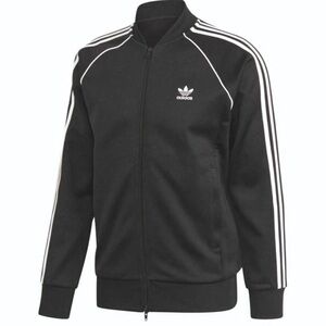 Adidas Originals Trefoil Track Jacket Black 3 Stripe Full Zip Size M